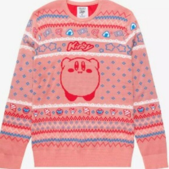 Nintendo Kirby Portrait Holiday Sweater - BoxLunch Exclusive Size XL - Picture 2 of 7